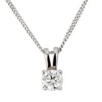 18ct white gold 0.33 carat diamond solitaire pendant