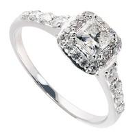 18ct white gold 0.81 carat diamond ring