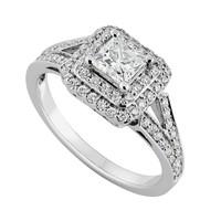 18ct white gold 0.85 carat princess cut diamond ring