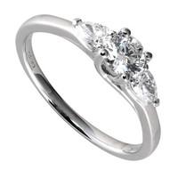 18ct white gold 0.70 carat diamond three stone ring