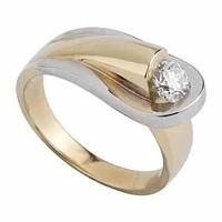 18ct two colour gold 0.40 carat diamond solitaire ring