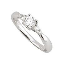 18ct white gold 050 carat diamond trilogy ring