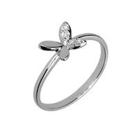 18ct White Gold 0.06 Carat Diamond Butterfly Ring