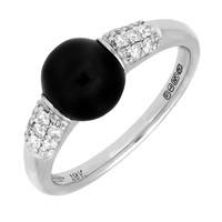 18ct white gold whitby jet 018ct diamond round pave shoulder ring