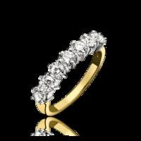 18ct Yellow Gold 0.35ct Diamond Seven Stone Half Eternity Ring