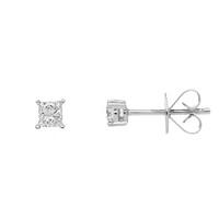 18ct White Gold 0.30ct Diamond Solitaire Princess Cut Stud Earrings