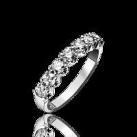 18ct White Gold 0.43ct Diamond Half Eternity Claw Set Ring