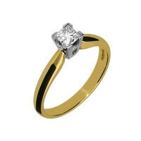 18ct yellow gold princess cut 023 carat diamond solitaire ring
