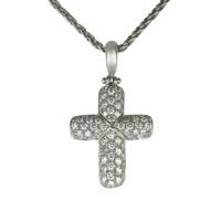 18ct white gold diamond picchiotti cross necklace