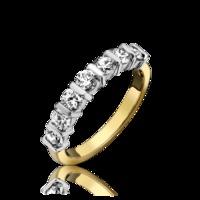 18ct Yellow Gold 0.51ct Diamond Seven Stone Bar Set Ring