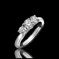 18ct White Gold 1.00 Carat Diamond Brilliant Cut Three Stone Ring