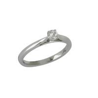 18ct White Gold 0.16ct Diamond Claw Set Solitare Ring