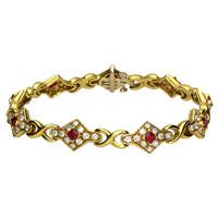 18ct yellow gold 179 carat diamond 169 carat ruby bracelet