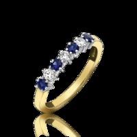 18ct yellow and white gold 047ct sapphire 026ct diamond 7 stone eterni ...