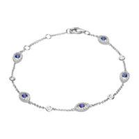 18ct White Gold 0.43ct Diamond 0.45ct Sapphire Marquise Bracelet