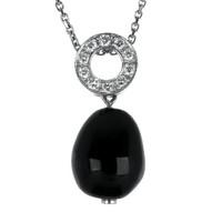 18ct White Gold Whitby Jet 2.25ct Diamond Bead Pave Set Necklace