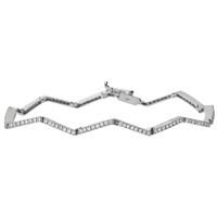 18ct White Gold 1.01 Carat Diamond ZigZag Bracelet