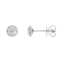 18ct white gold round 051 carat pave diamond studs earrings