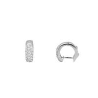 18ct White Gold 0.67ct Diamond Cut Out Heart Pave Set Hoop Earrings