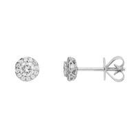 18ct white gold brilliant pave 049 carat diamond stud earrings