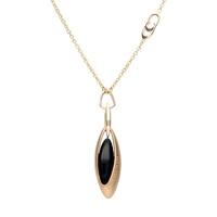 18ct yellow rose gold whitby jet diamond lyria necklace