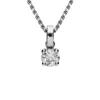 18ct White Gold 0.38 Carat Diamond Solitaire Pendant Necklace