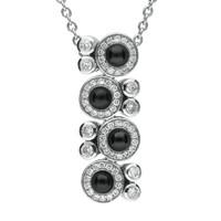 18ct White Gold Whitby Jet 0.50ct Diamond Cascade Necklace