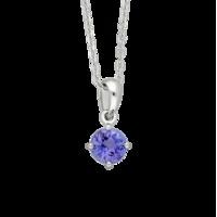 18ct white gold tanzanite solitaire necklace