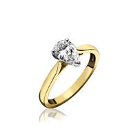 18ct Yellow Gold Pear Cut 0.27 Carat Diamond Solitaire Ring