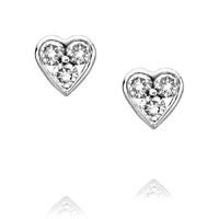 18ct white gold heart 026 carat diamond stud earrings