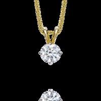 18ct Yellow Gold 0.15 Carat Diamond Solitaire Pendant Necklace