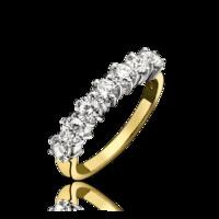 18ct yellow gold 035ct diamond seven stone claw set ring