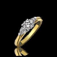 18ct Yellow Gold 0.47 Carat Diamond Three Stone Pear Cut Ring