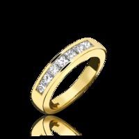 18ct Yellow Gold 0.73ct Diamond Princess Cut Channel Set Half Eternity Ring