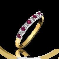 18ct yellow and white gold 020ct ruby 012ct diamond 9 stone claw set r ...