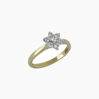 18ct yellow gold 033ct diamond flower cluster ring