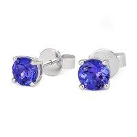 18ct White Gold And Tanzanite Stud Earrings