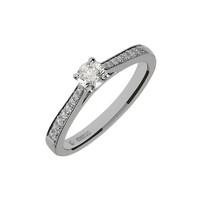 18ct White Gold 0.38 Carat Diamond Set Shoulders Engagement Ring