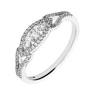 18ct white gold pave shoulder set 046 carat diamond ring