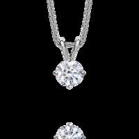 18ct White Gold 0.15 Carat Diamond Solitaire Pendant Necklace