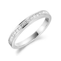 18ct White Gold 0.36ct Diamond Princess Cut Half Eternity Ring