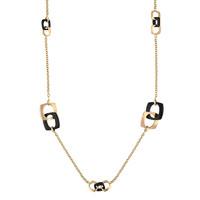 18ct Rose Gold Whitby Jet 0.03ct Diamond Necklace