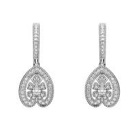 18ct White Gold 0.33ct Diamond House Style Leaf Drop Earrings