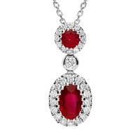 18ct White Gold 0.72ct Ruby 0.23ct Diamond Necklace