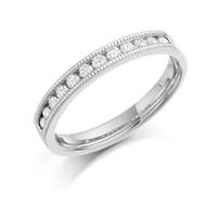 18ct White Gold 0.20ct Diamond Half Eternity Wedding Band Ring