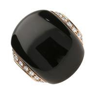 18ct rose gold whitby jet diamond ring