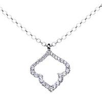 18ct White Gold Diamond Open Leaf Pendant 1211 0471