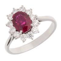 18ct White Gold Oval Ruby Ring V56/R/0119931C