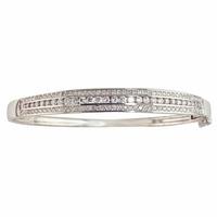 18ct White Gold 1.55ct Channel Set Triple Row Diamond Bangle BR786WG-18