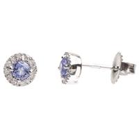 18ct white gold diamond tanzanite round studs 18der416 tz w